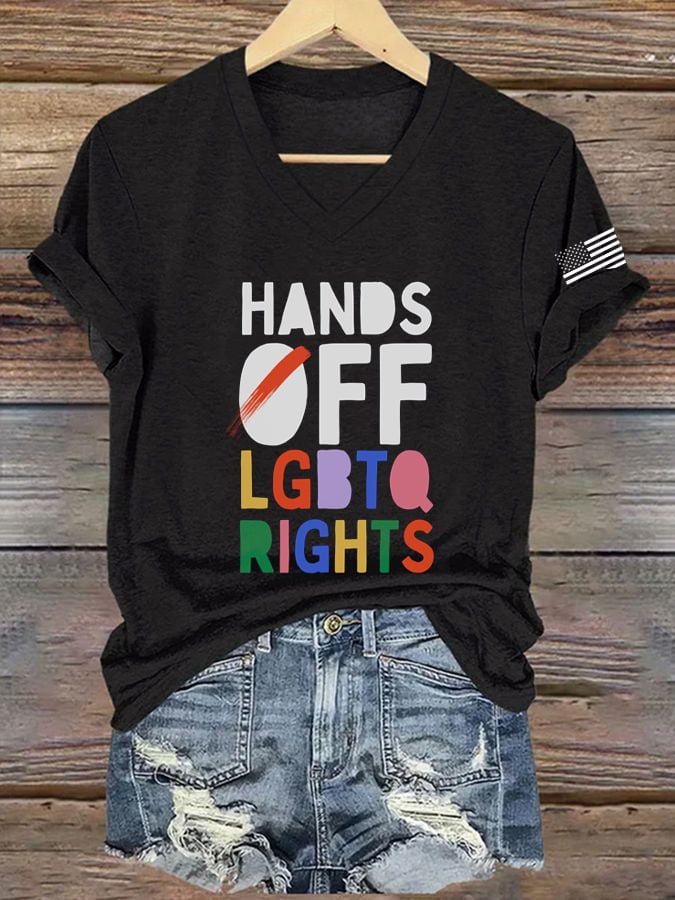 Women's FDT “HANDS OFF LGBTQ Rights” Print Casual T-Shirt