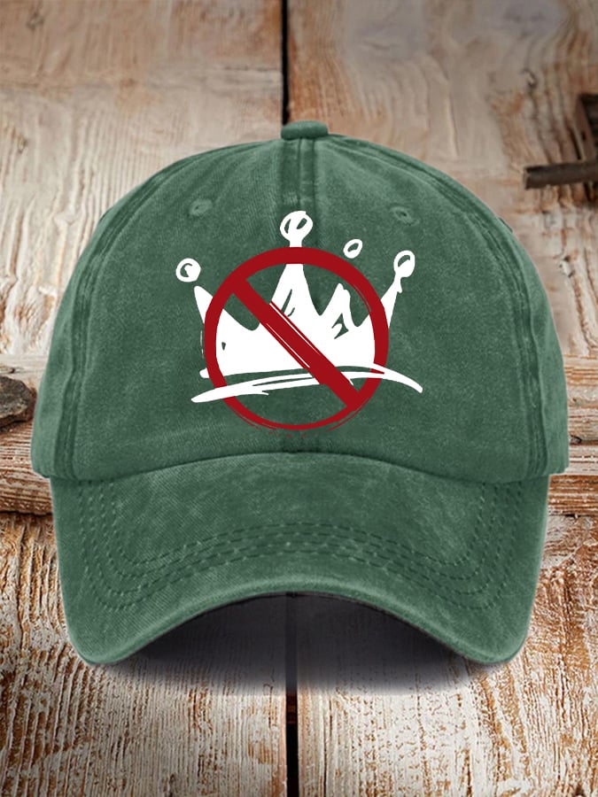 Vintage No Kings Print Baseball Cap