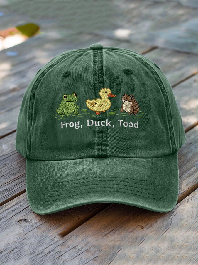 Unisex washed cotton FDT animal embroidered hat