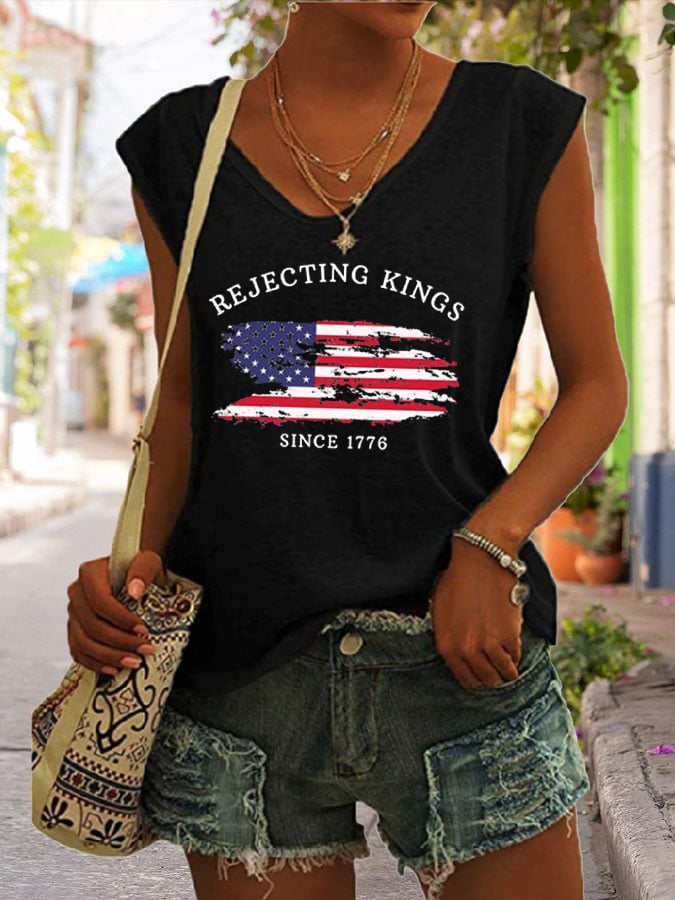 Women's Rejecting Kings Since 1776 Print Vest