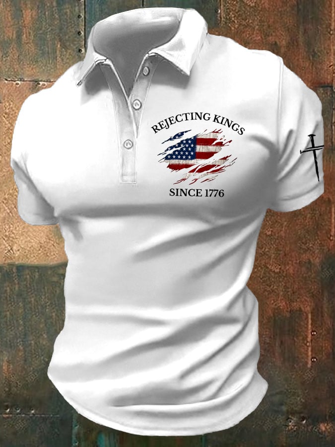 Men's “Rejecting Kings Since 1776” Casual POLO Shirt