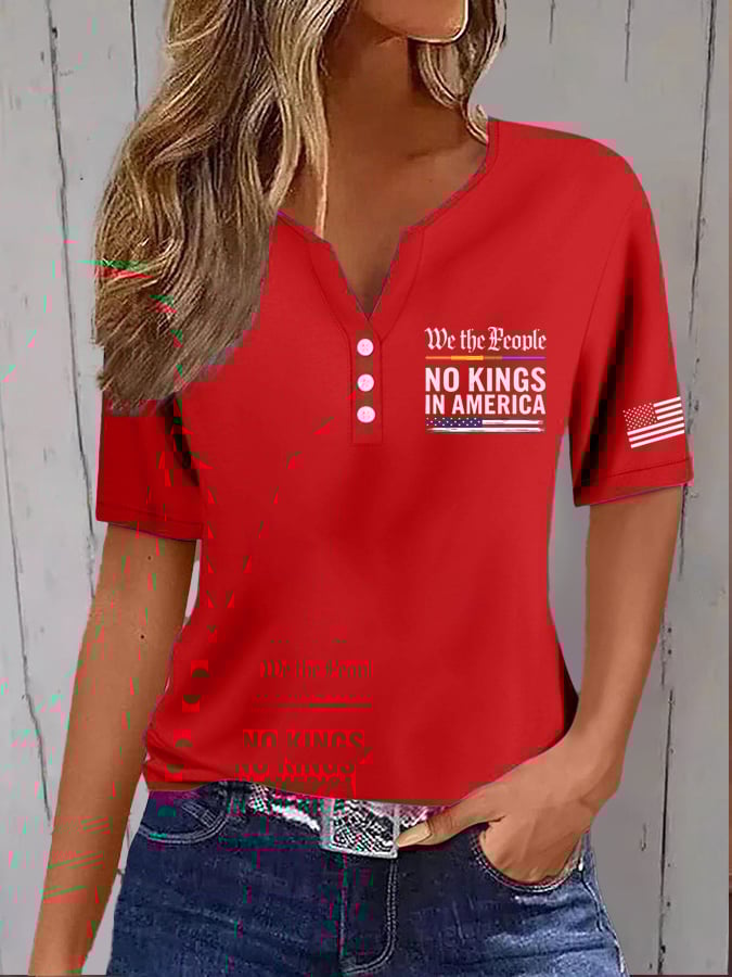 Women's Fashion Casual American Kingless Print T-Shirt