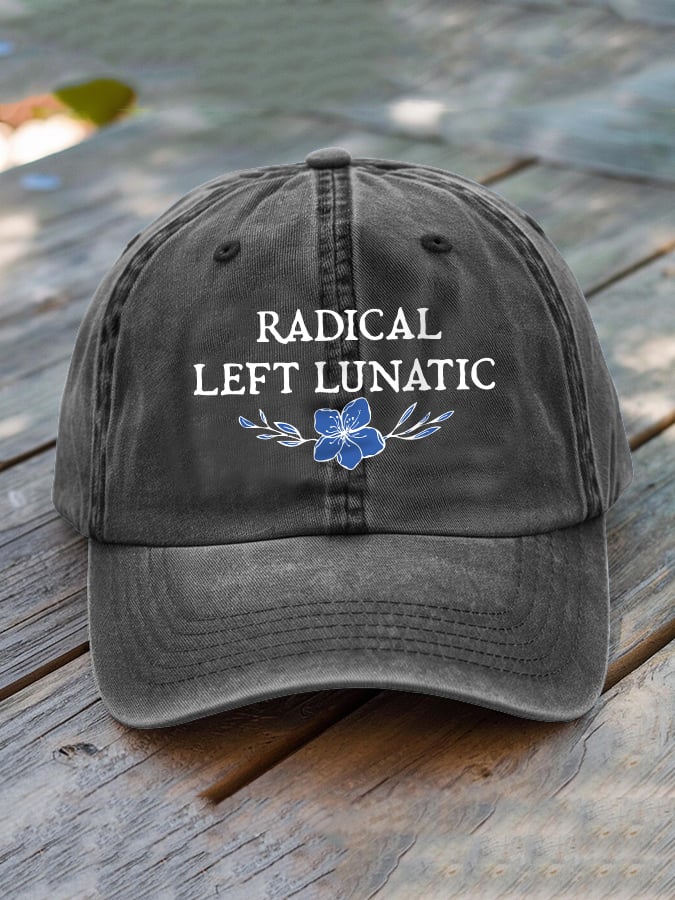 Unisex Floral Radicalized By Basic Decency Washed Cotton Hat