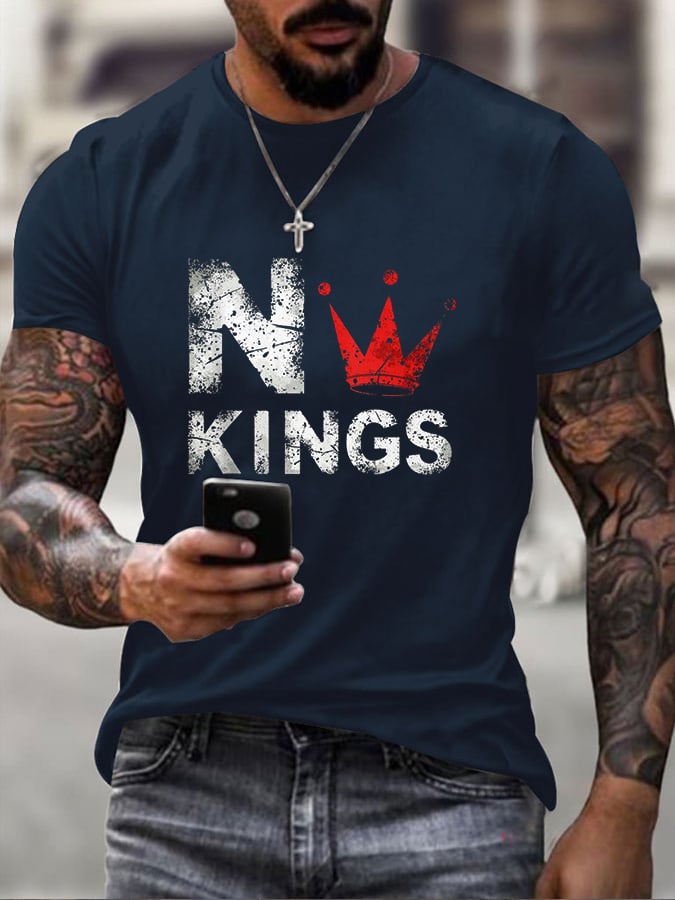Men's FDT NO KINGS printed casual T-shirt