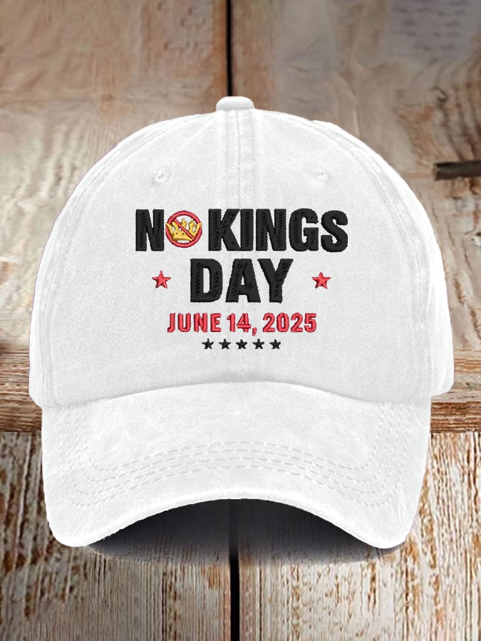 Retro No Kings Day June 14, 2025 Print Baseball Cap