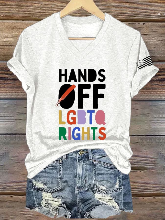 Women's FDT “HANDS OFF LGBTQ Rights” Print Casual T-Shirt