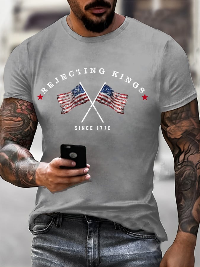 Men's “Rejection of the King since 1776” Printed T-Shirt