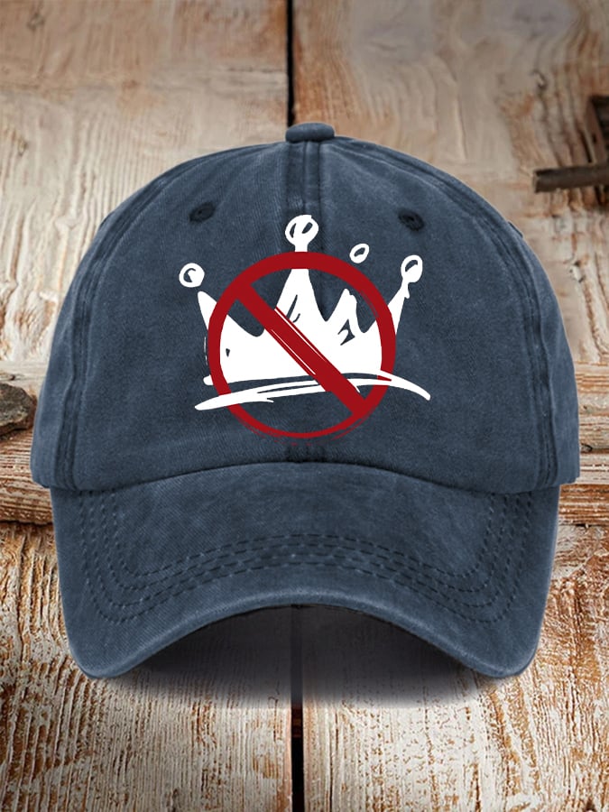 Vintage No Kings Print Baseball Cap