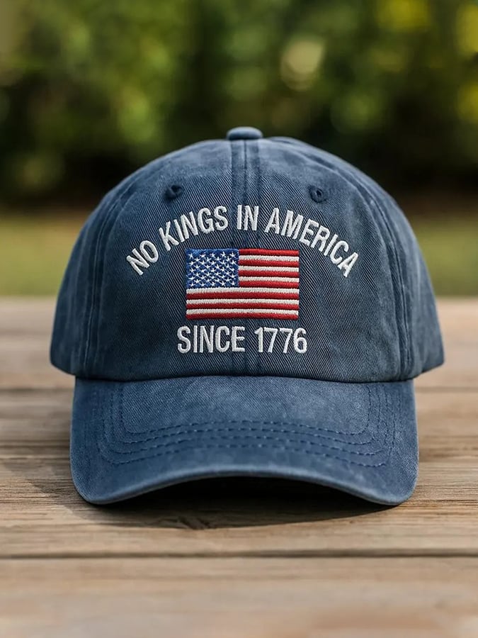 No Kings In America Print Baseball Cap