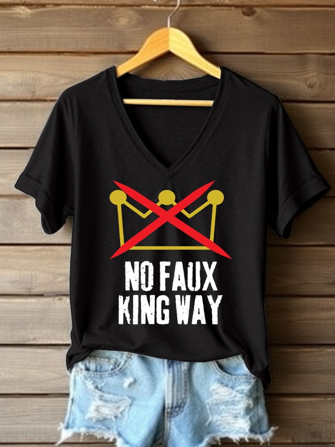 Women's No Faux King Way Printed Short-Sleeved T-Shirt