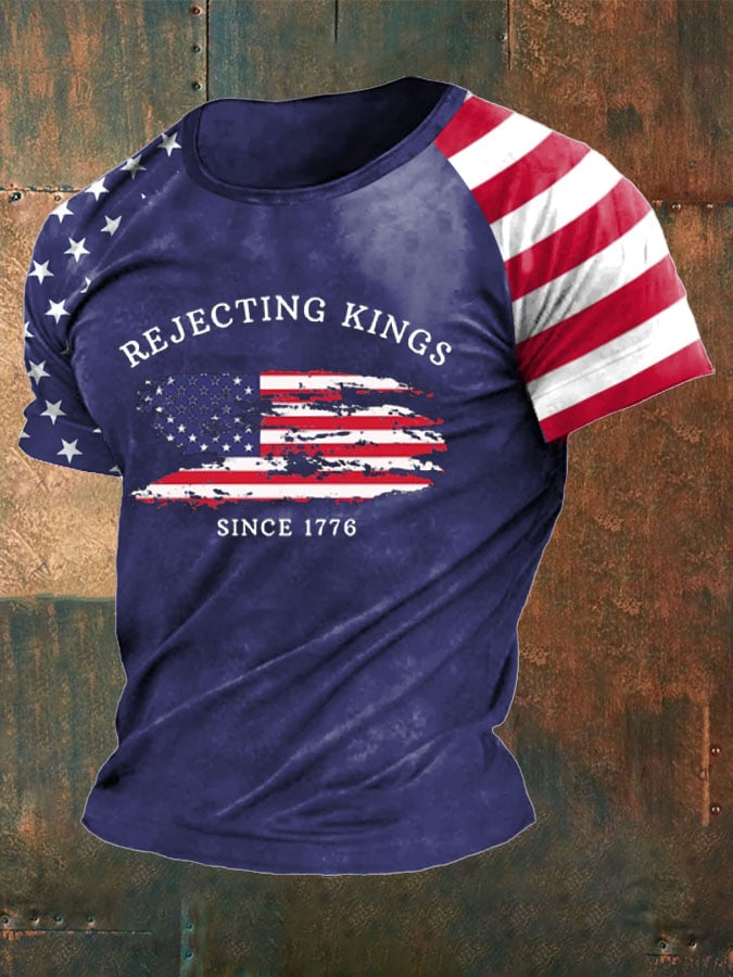 Men's Rejecting Kings Since 1776 Print Short Sleeve T-Shirt