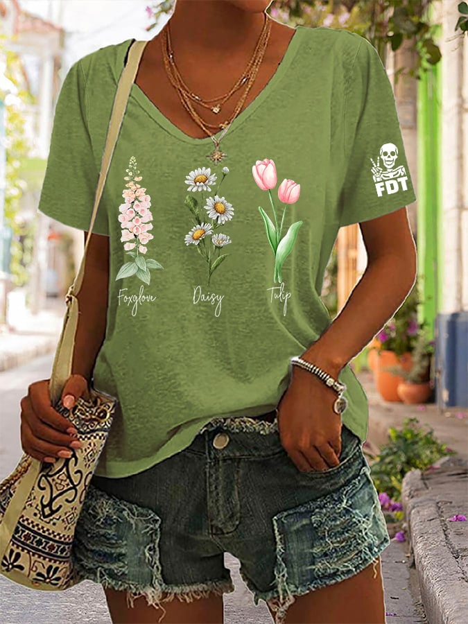 Women's Casual Retro Purple Art Print Cotton And Linen Shirt