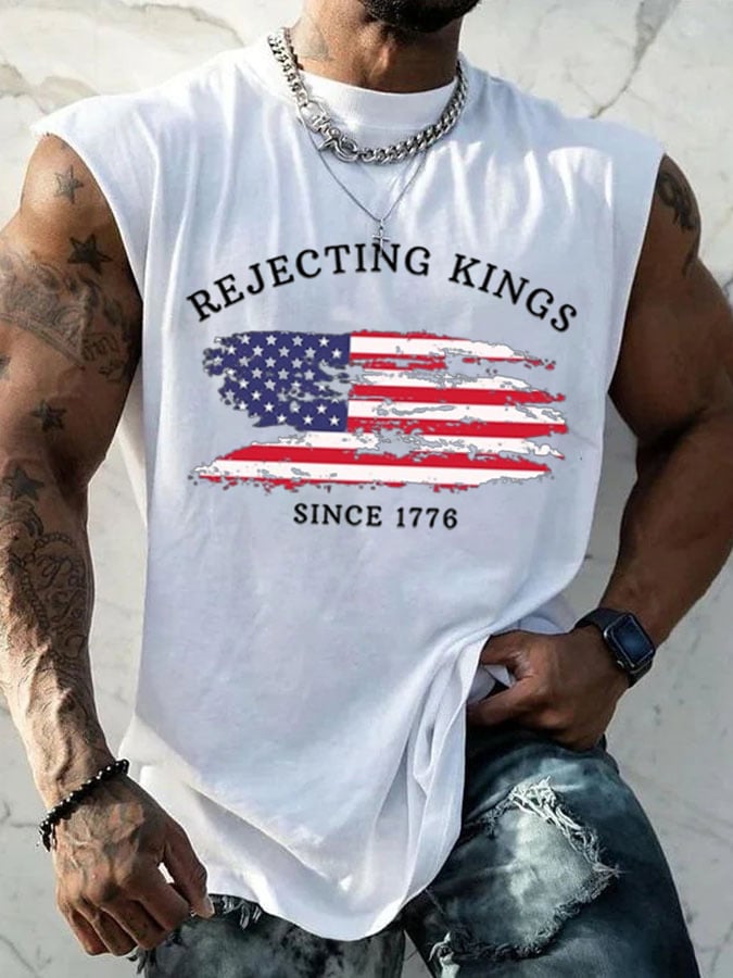 Men's Rejecting Kings Since 1776 Printed Tank Top