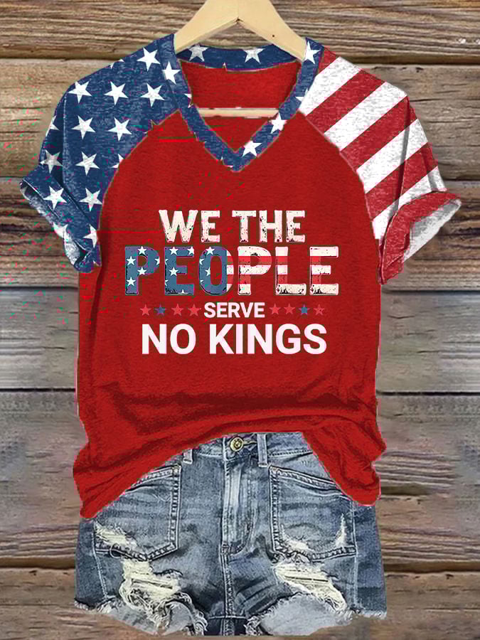 Women's We The People Serve No Kings  Printed Casual T-Shirt