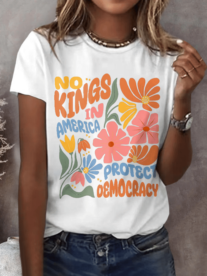 Women's Fashion Casual American Kingless Print T-Shirt