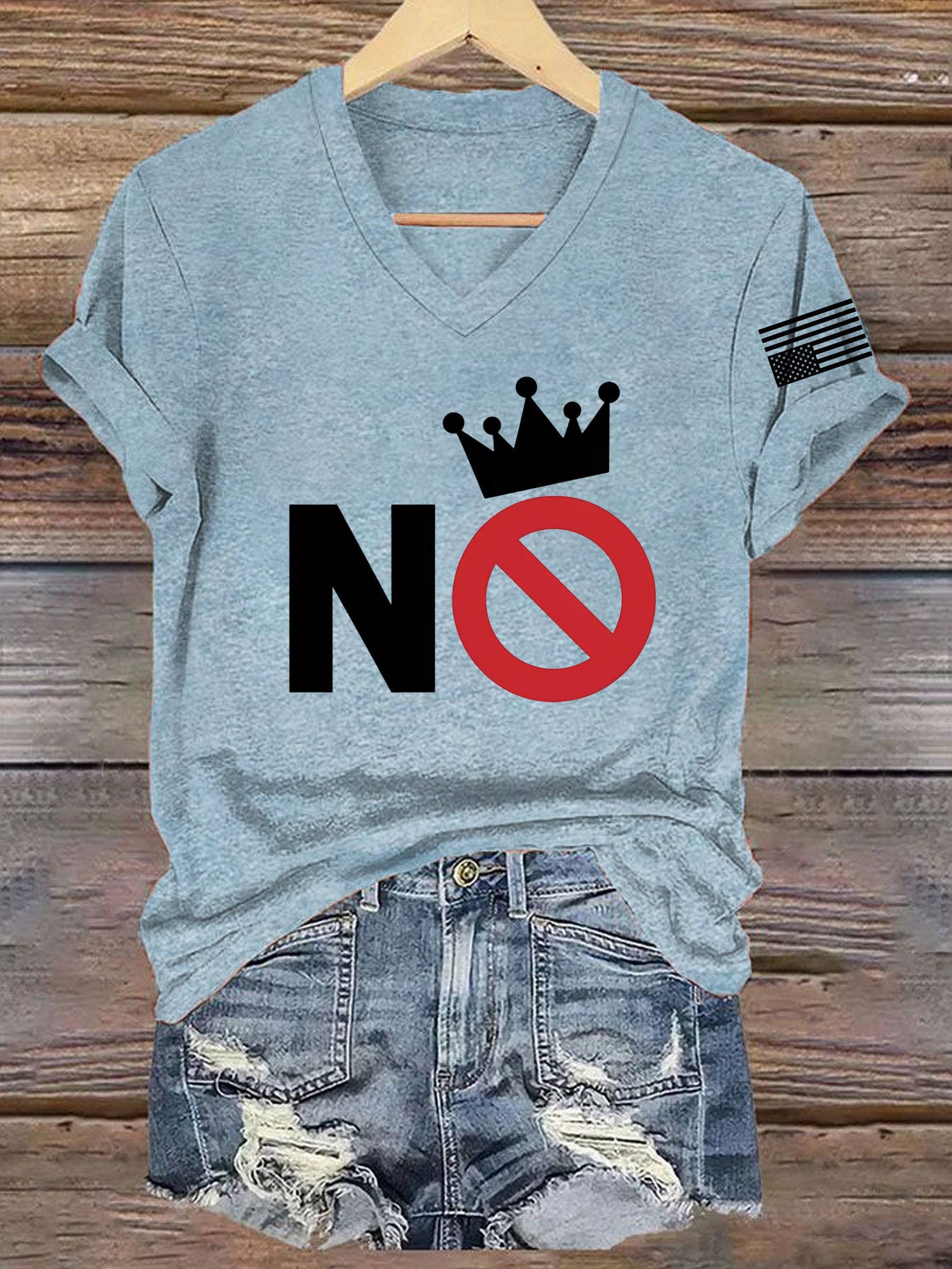 Women's No King Printed Short-Sleeved T-Shirt