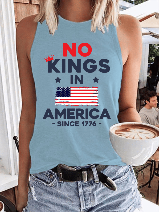 Women's No King In America Heat Transfer Casual Vest
