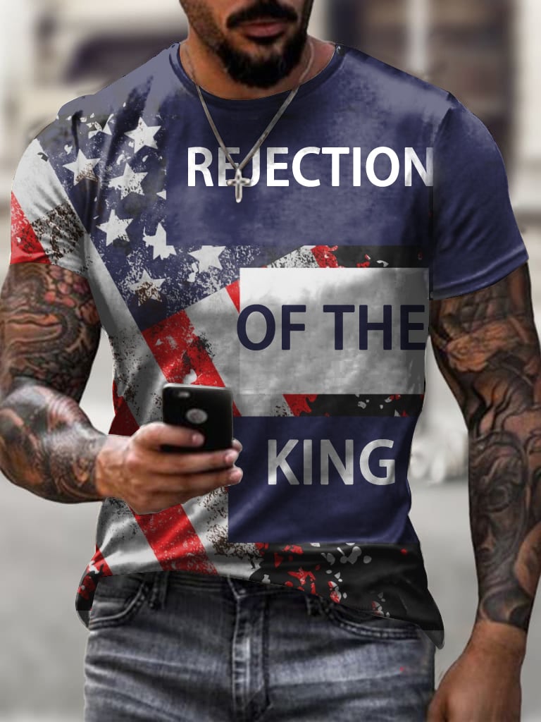 Men's Casual Fashion American Reject King Print T-Shirt