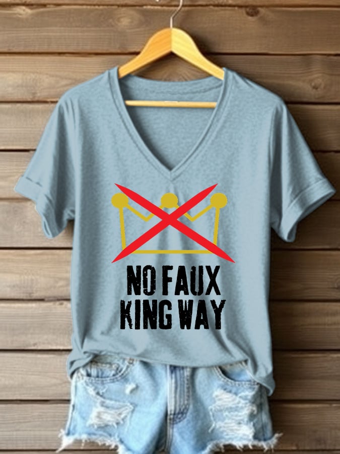 Women's No Faux King Way Printed Short-Sleeved T-Shirt