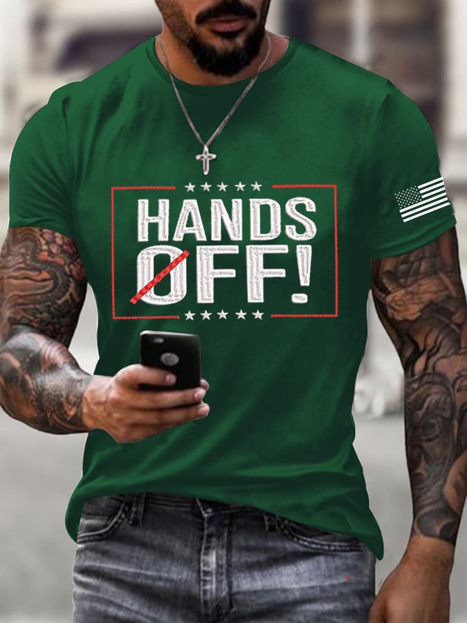 Men's Hands Off Protest Print T-Shirt
