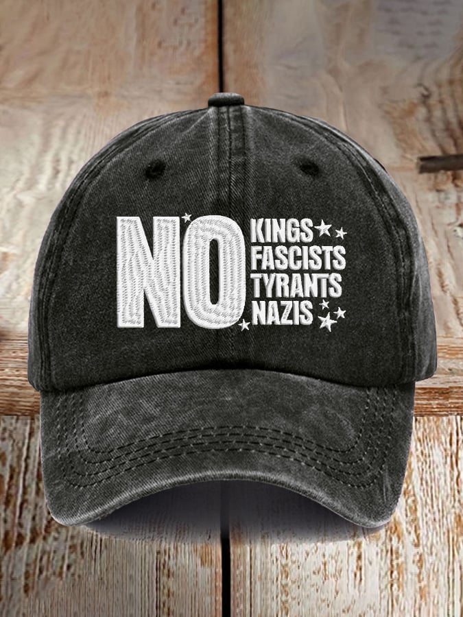 Retro No Kings No Fascists No Tyrants No Nazis Print Baseball Cap