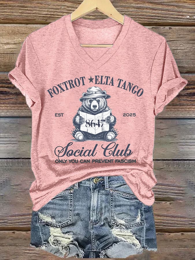 Women's Fashion Flag Print Casual T-shirt