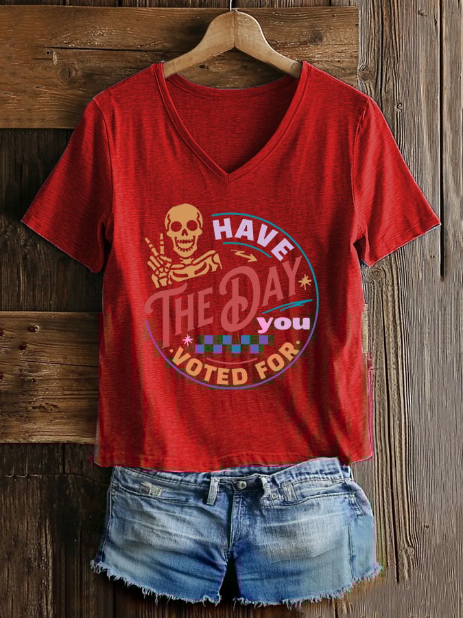 Women's Casual Fashion Animal Fdt Voting Print T-Shirt