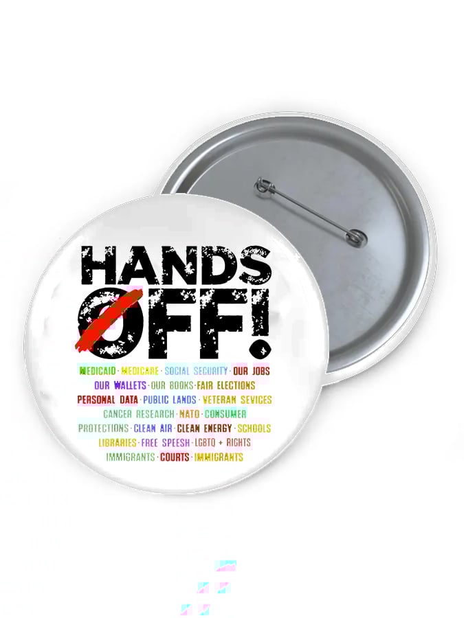 Hands Off Protest Brooch