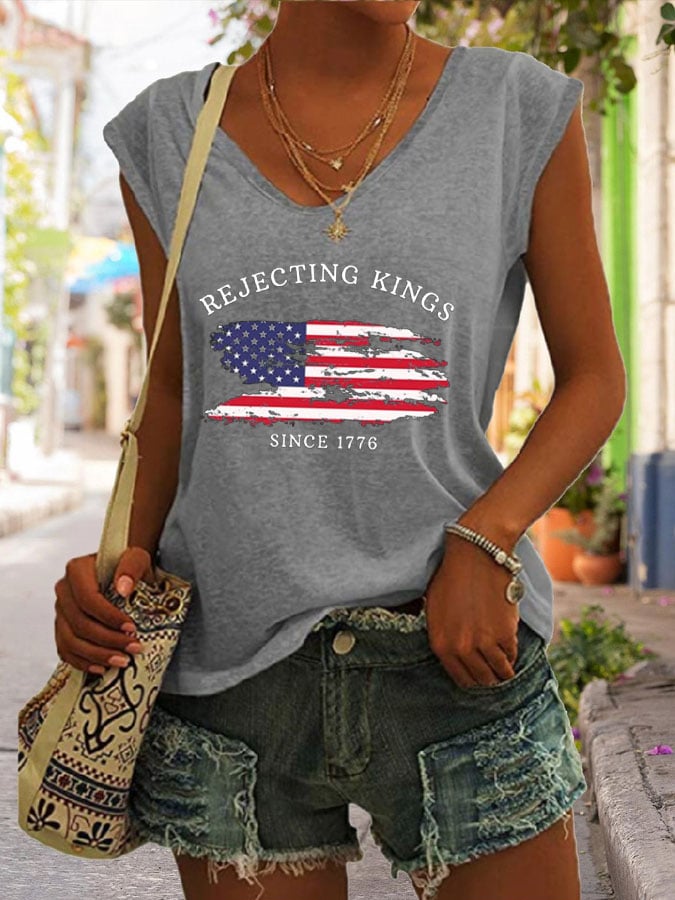 Women's Rejecting Kings Since 1776 Print Vest