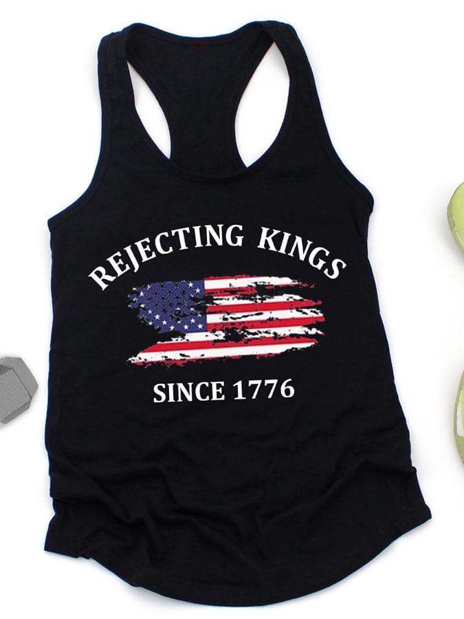 Women's Rejecting Kings Since 1776 Print Tank Top