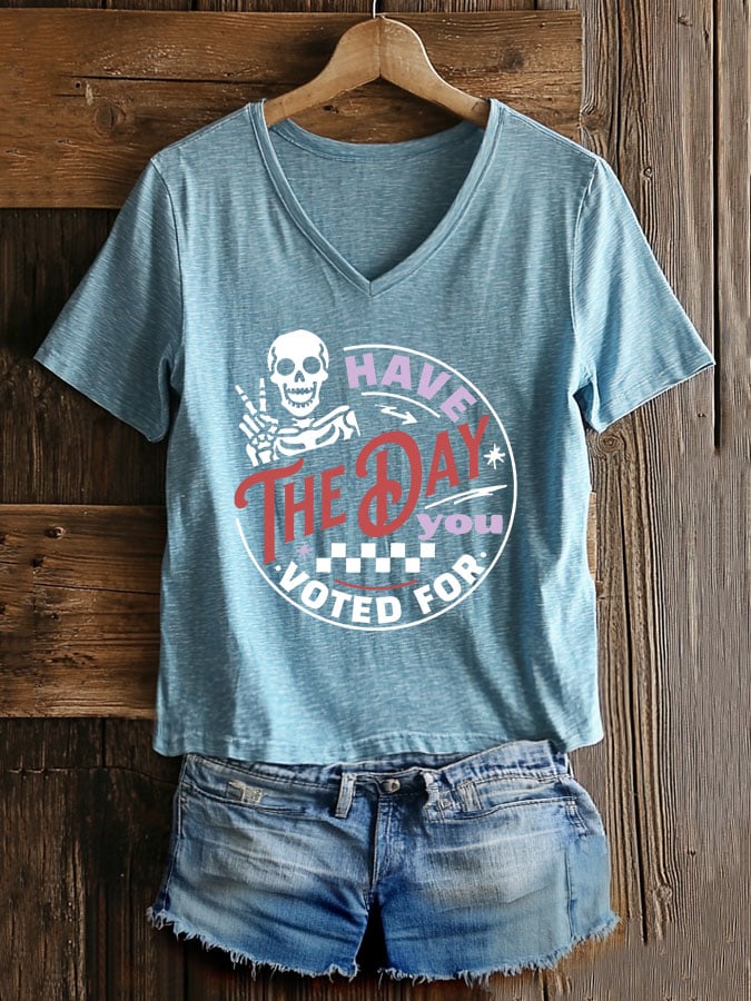 Women's Casual Fashion Animal Fdt Voting Print T-Shirt