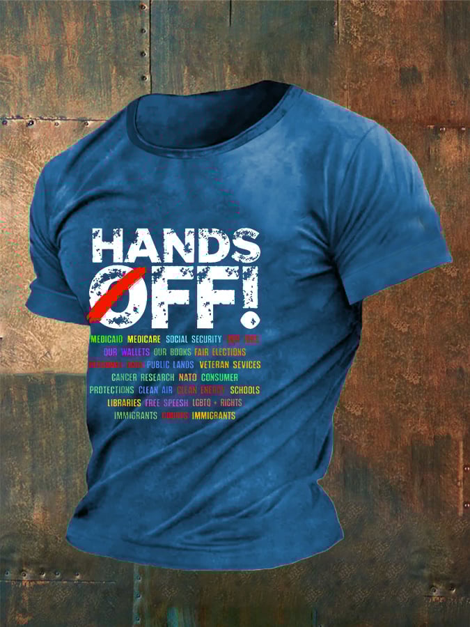 Men's Hands Off Protest Print T-Shirt