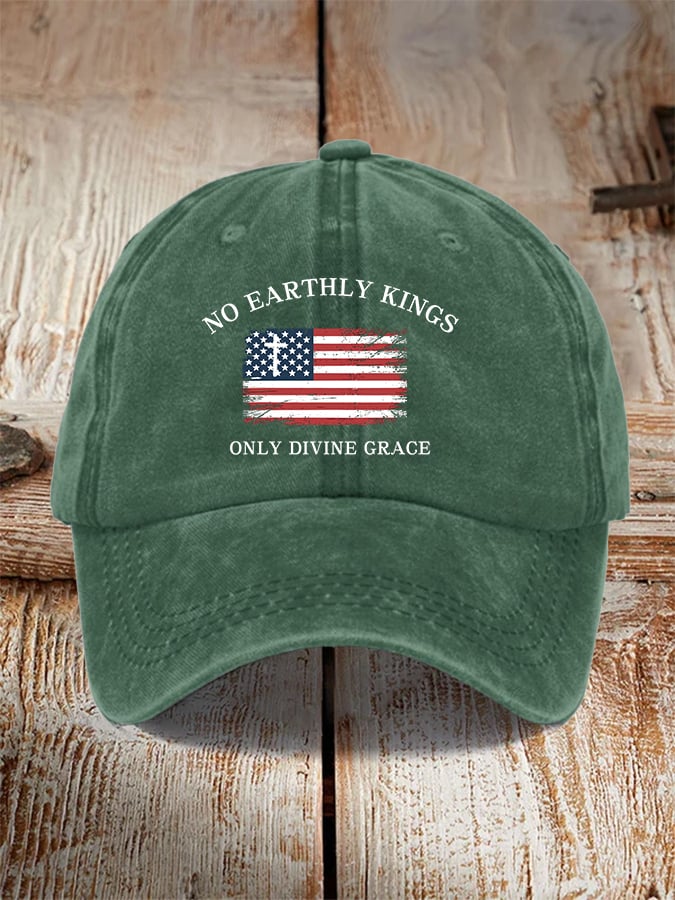 Unisex No Earthly Kings Only Divine Grace Print Baseball Cap