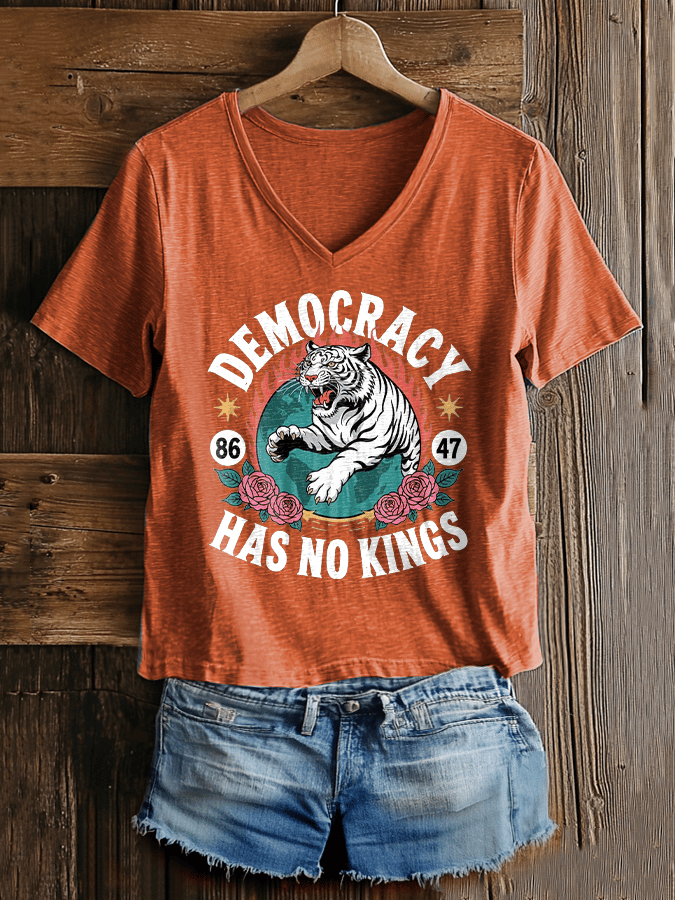 Women's Fashion Casual FDT Reject King Tiger Print T-shirt