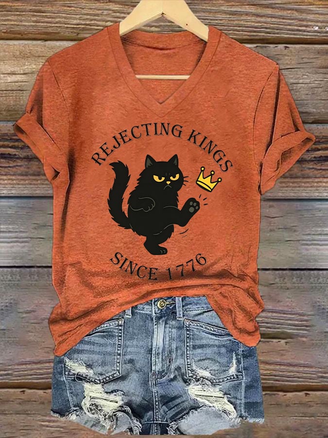 Women's Casual Fashion Fdt Cat Rejects The King T-Shirt