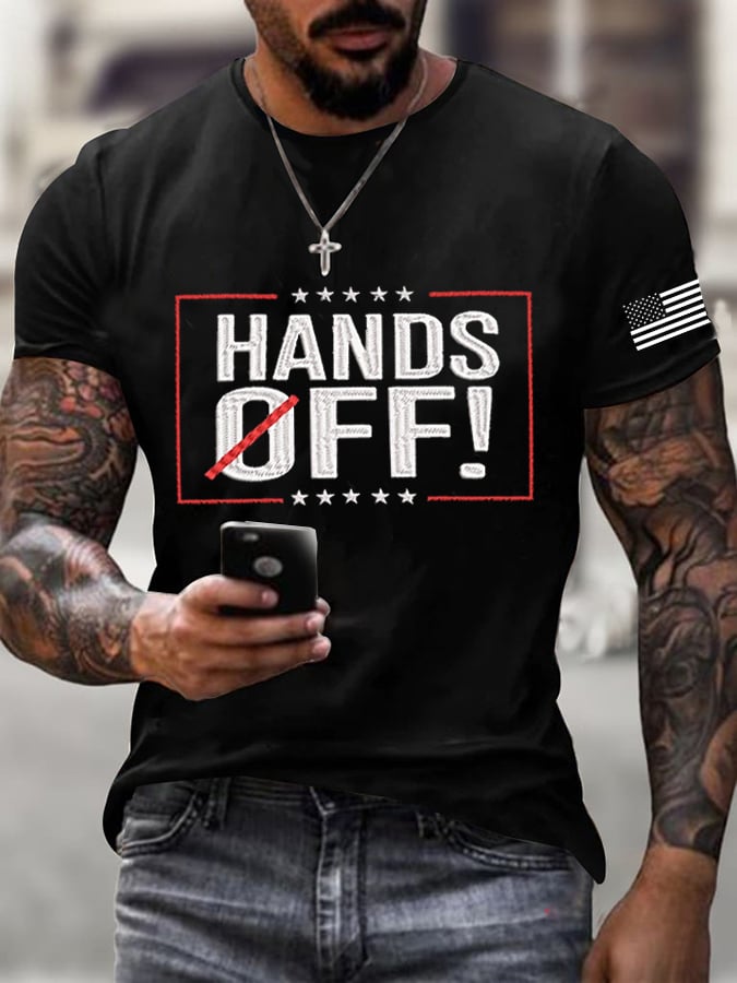 Men's Hands Off Protest Print T-Shirt