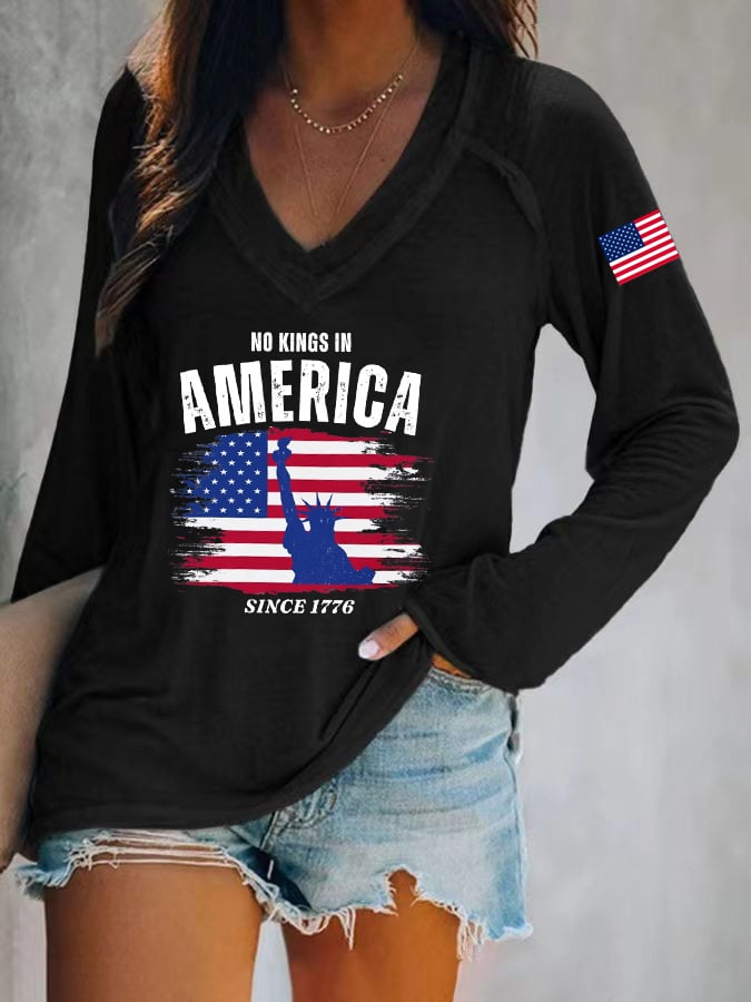 Women's No Kings In America 1776 Print T-Shirt