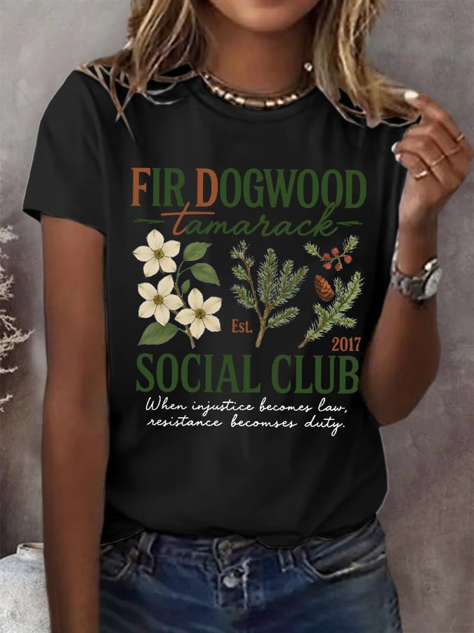 Women's Protect National Parks Print Round Neck T-Shirt