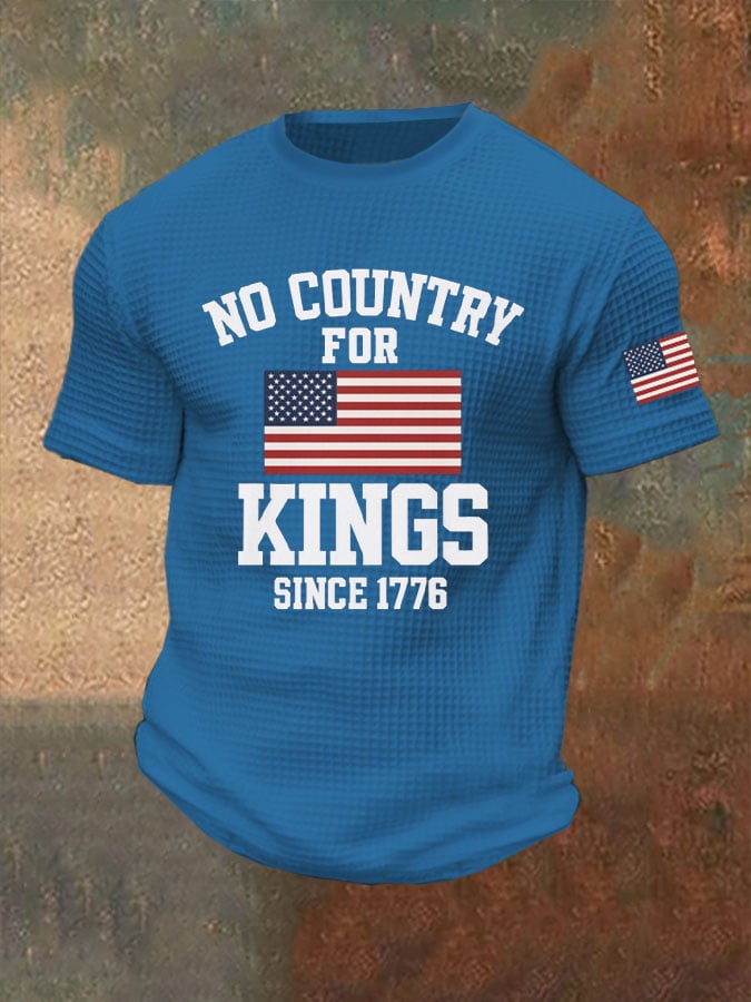 Men's No Country For Kings Print Casual Waffle T-Shirt