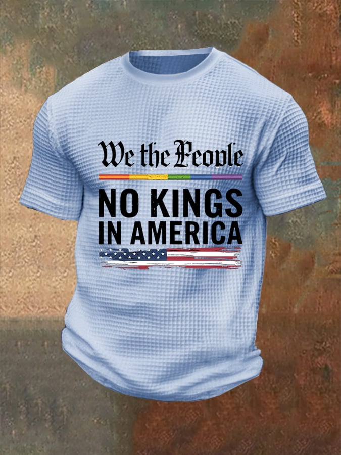 Men's Fashion Casual American Kingless Printed Waffle T-Shirt