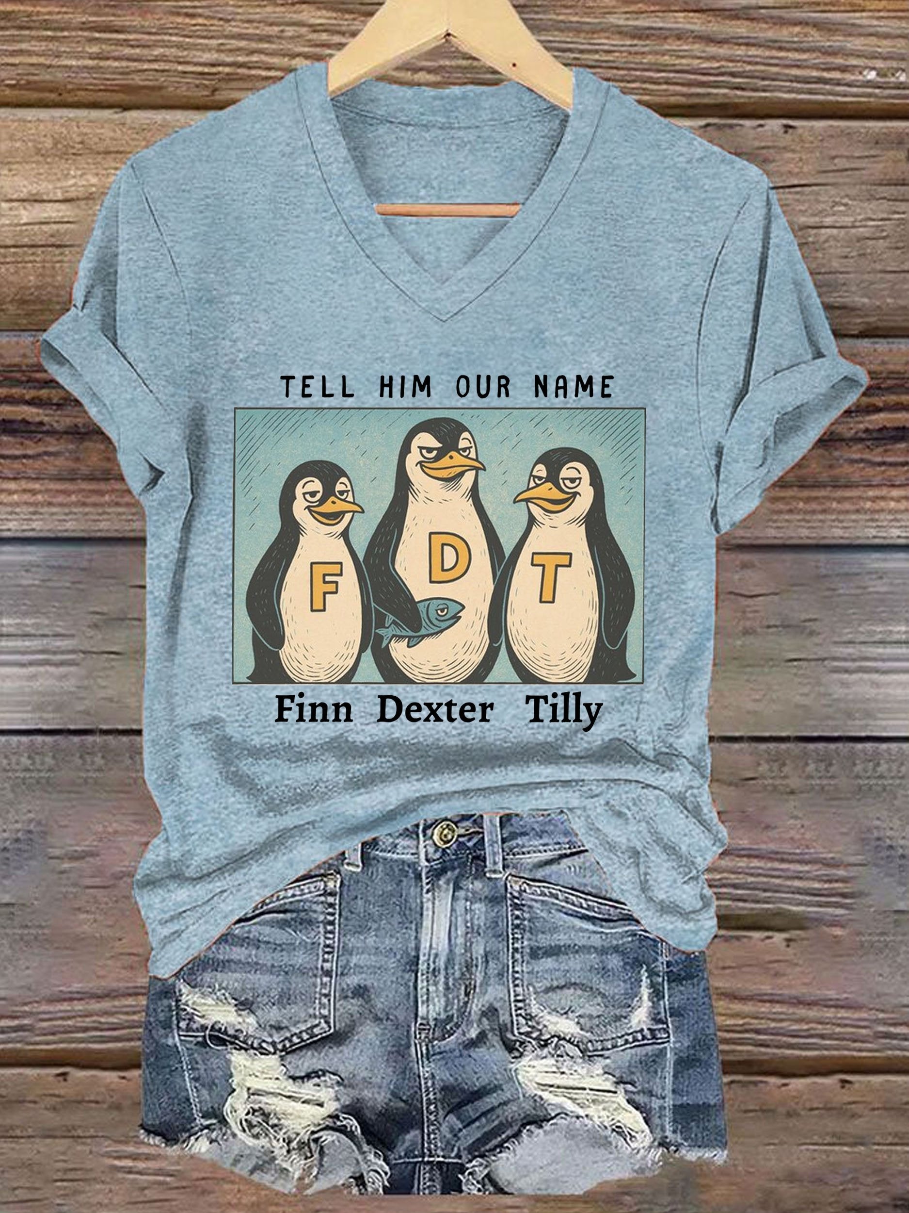 Women's Tell Him Our Name Finn Dexter Tilly Printed Short-Sleeved T-Shirt