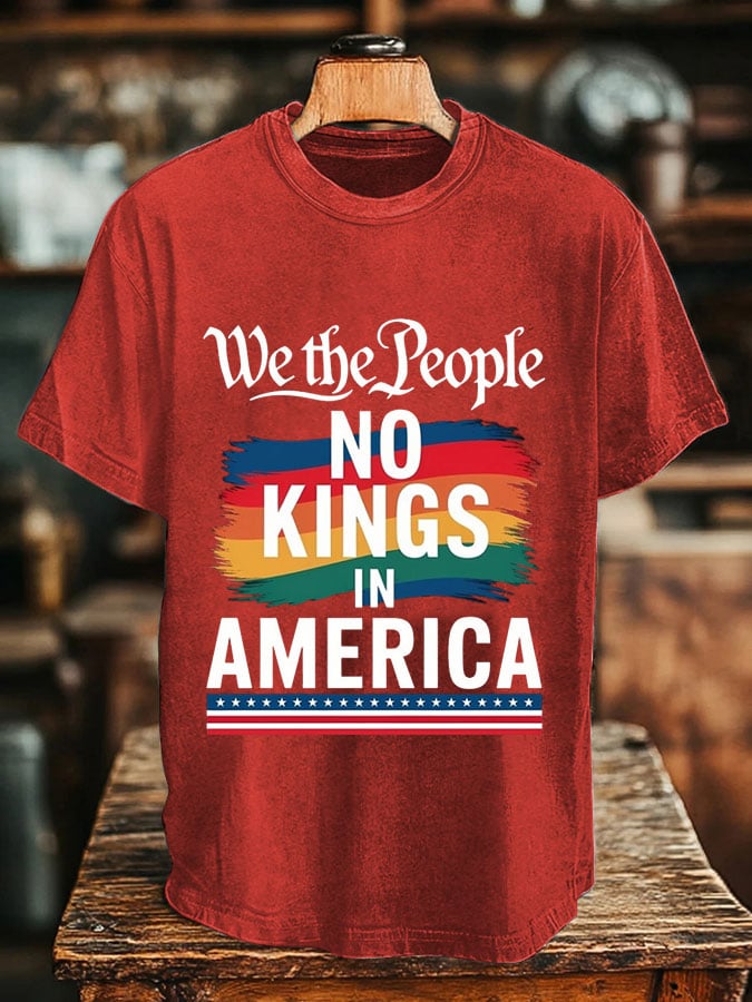 Men's No Kings In America Design Print T-Shirt