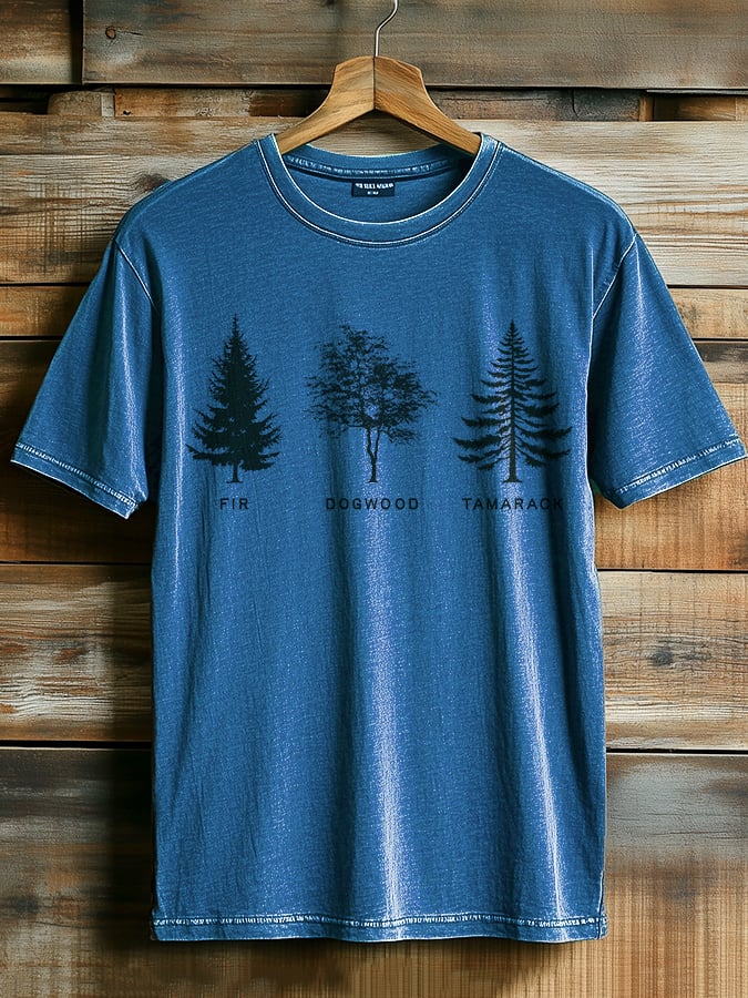 Women's fashion casual retro FDT tree T-shirt