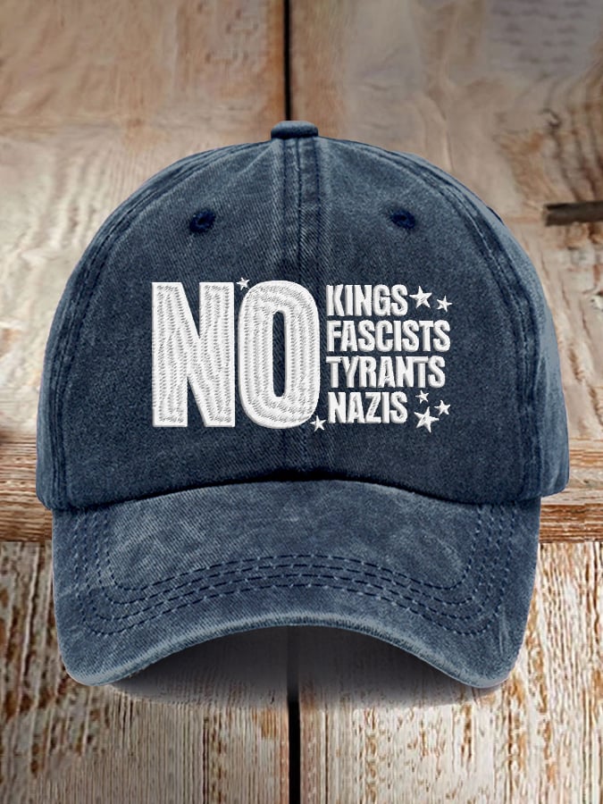 Retro No Kings No Fascists No Tyrants No Nazis Print Baseball Cap