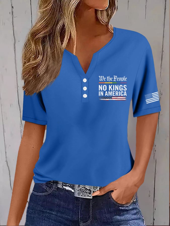 Women's Fashion Casual American Kingless Print T-Shirt