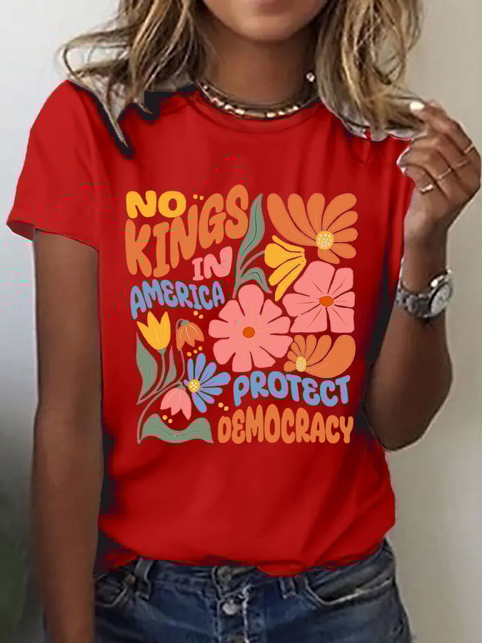 Women's Fashion Casual American Kingless Print T-Shirt