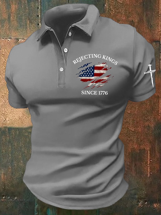 Men's “Rejecting Kings Since 1776” Casual POLO Shirt
