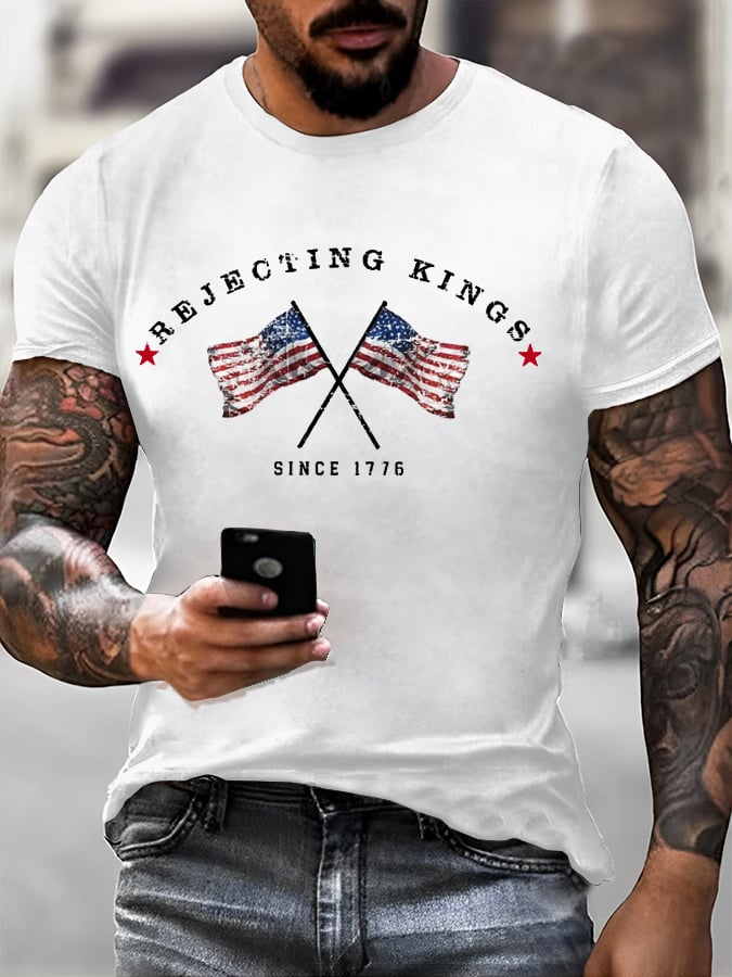 Men's “Rejection of the King since 1776” Printed T-Shirt