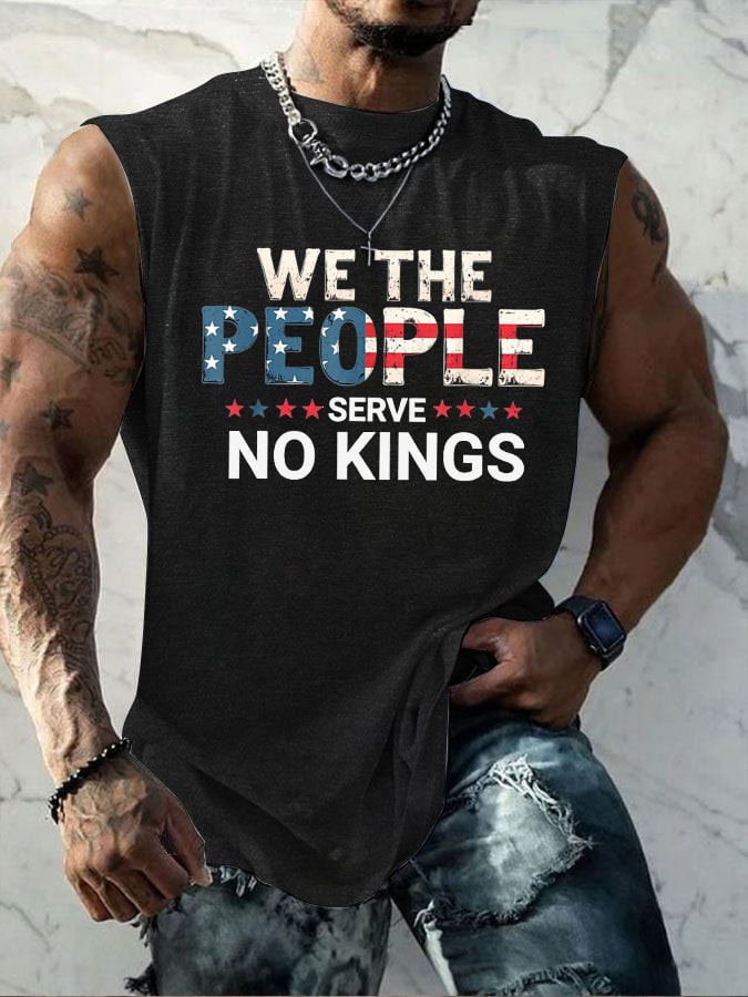 Men's We The People Serve No Kings Printed Casual Tank Top