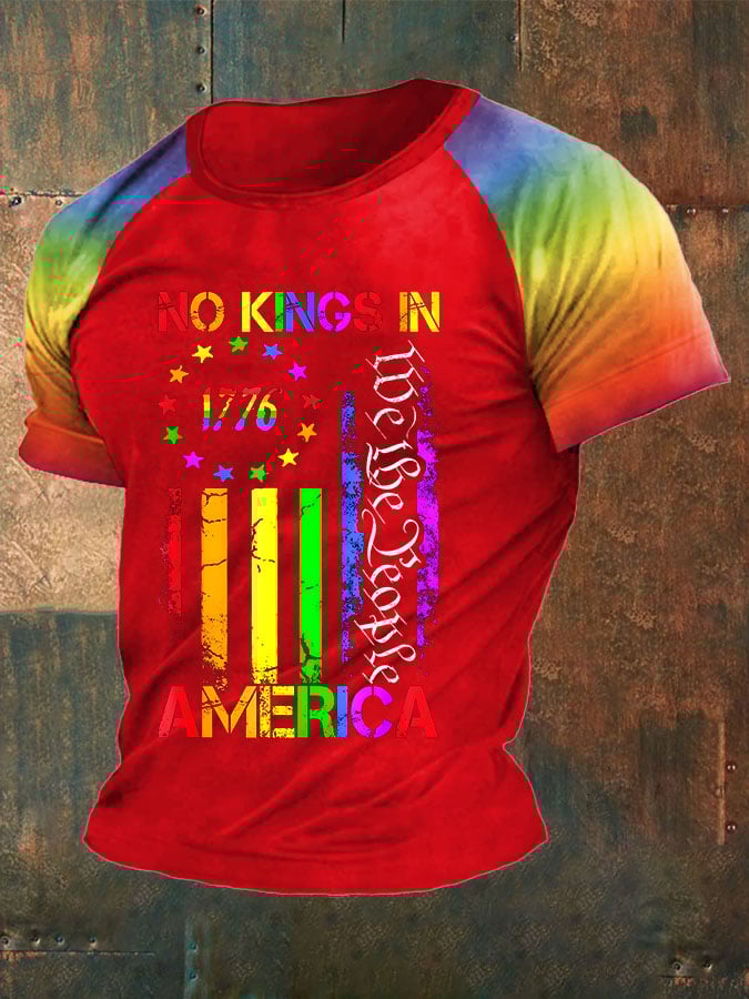 Men's No Kings in America Print Short Sleeve T-Shirt